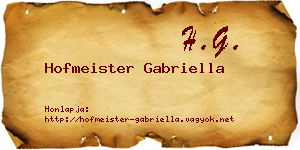 Hofmeister Gabriella névjegykártya